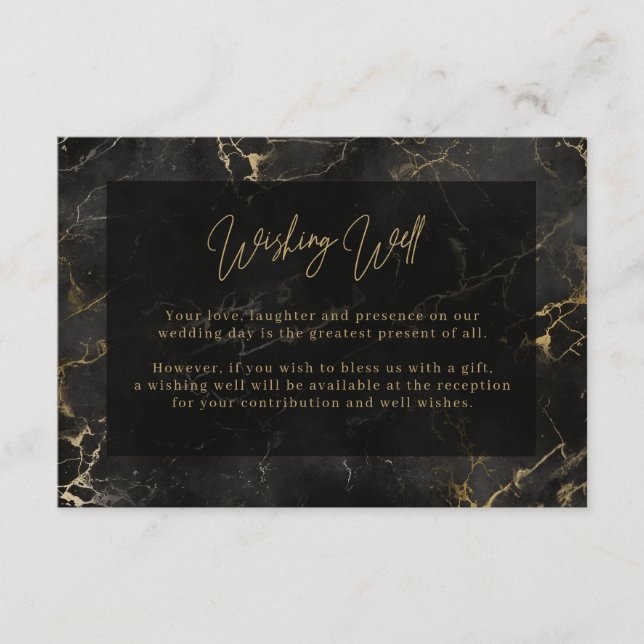 Black Gold Agate Wishing Well Enclosure Card (Front)