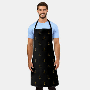 Black gold anchor ship boat apron