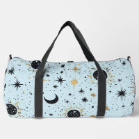 Black, Gold and Blue Celestial Sun Moon Stars