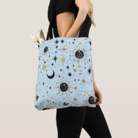 Black, Gold and Blue Celestial Sun Moon Stars