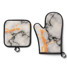Black, gold and grey marble designed pot holders