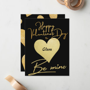 black gold and pink sweet valentine be mine card