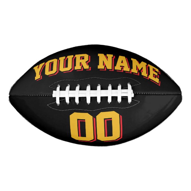 BLACK GOLD AND RED Custom Football (Front)