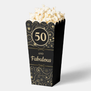 Black &Gold ANY AGE Birthday 2.5"w x 3.5"l x 7.5"h Favour Box