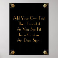Black Gold Art Deco Custom DIY Wedding Sign