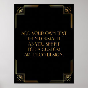 Black Gold Art Deco Custom DIY Wedding Sign