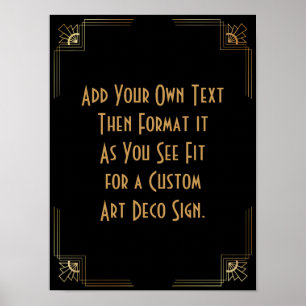 Black Gold Art Deco Custom DIY Wedding Sign