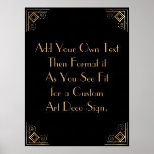 Black Gold Art Deco Custom DIY Wedding Sign