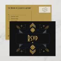 Black & Gold Art Deco Elegant 1920s Gatsby Style