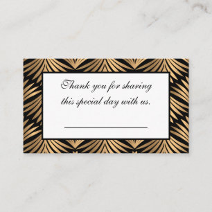 Black Gold Art Deco Gatsby Wedding Thank You Party Place Card