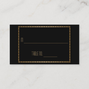 Black Gold Art Deco Peacock Wedding Place Cards