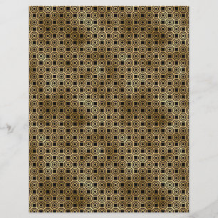 Black & Gold Art Deco Scrapbook Paper Sheet
