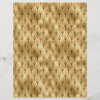Black & Gold Art Deco Scrapbook Paper Sheet