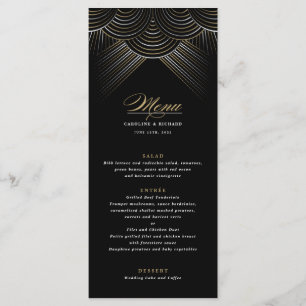 Black Gold Art Deco String Lights Flat Menu