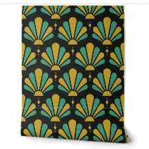 Black & Gold Art Deco Teardrop Fan
