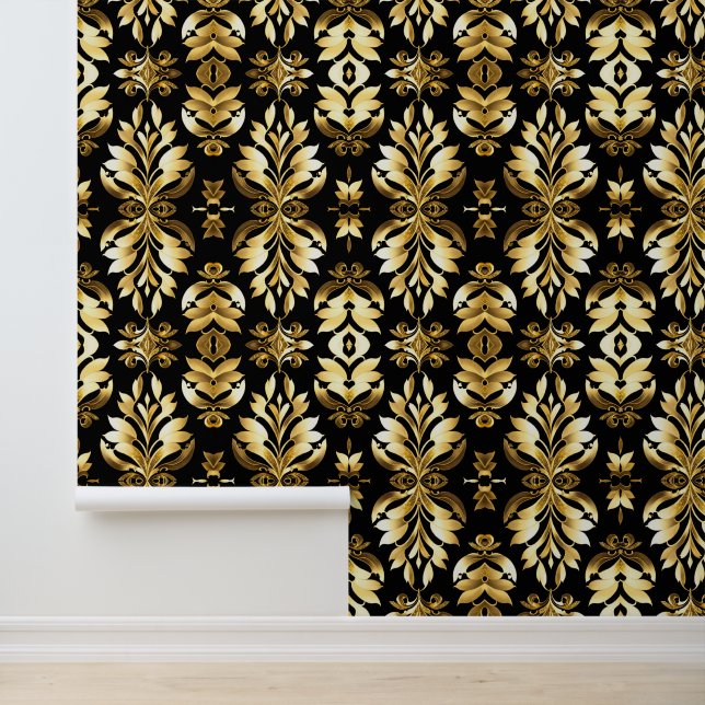 Black Gold Art Deco Trendy Collection Wallpaper (Application)