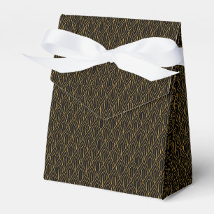 Black gold art deco vintage seamless pattern favour box