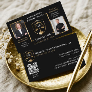 Black Gold Attorneys At Law Lawyer Partners Photo Business Card