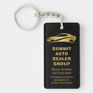 Black & Gold Auto Repair Auto Dealer Promotional Key Ring