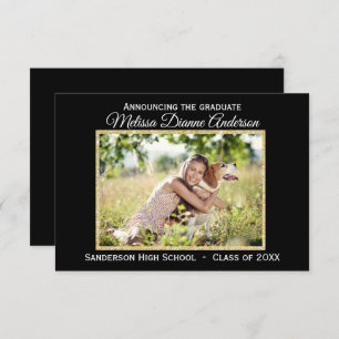 Black/Gold Background - 3x5 Grad Announcement