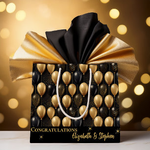 Black   Gold Balloons Congratulations Names Large Gift Bag