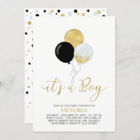 Black & Gold Balloons | It's a Boy Baby Shower
