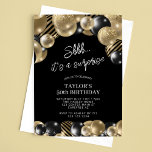 Black Gold Balloons Surprise 50th Birthday Invitation<br><div class="desc">Create your own Black Gold Balloons Surprise 50th Birthday Invitation! Personalise this design with your own text. You can further customise this design by selecting the "Edit Details" button if desired.</div>