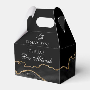 Black Gold Bar Mitzvah Personalised Party Favour Box