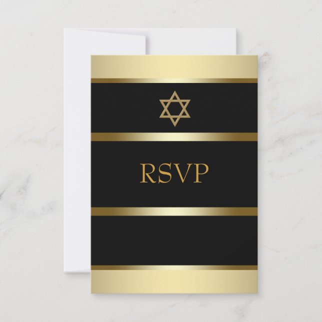 Black Gold Bar Mitzvah RSVP (Front)
