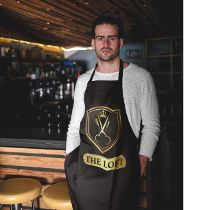 Black & Gold Barber Shop  Apron