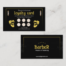 Black Gold Barbershop Loyalty Punch Card