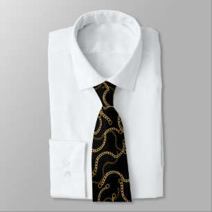 Black Gold Baroque Chain Luxury Tie
