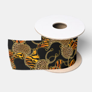 Black Gold Baroque Glam Adult Birthday Satin Ribbon
