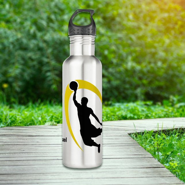 Black Gold Basketball Personalised 710 Ml Water Bottle (Creator Uploaded)