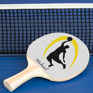 Black Gold Basketball Player Personalised Ping Pong Paddle