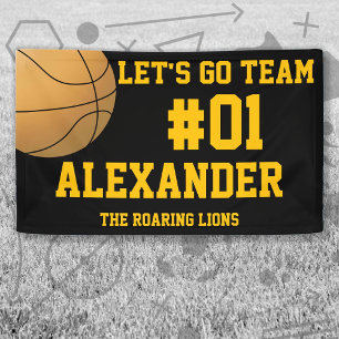 Black Gold Basketball Team Spirit Banner
