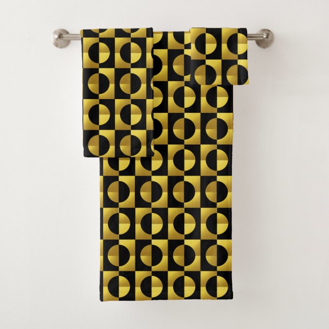 black & "gold" bath towel set (Insitu)
