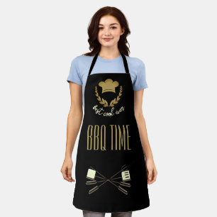 Black & Gold BBQ Time Best Cook Ever Apron