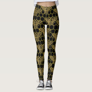 Black Gold Bee CBDOilPrincess Leggings