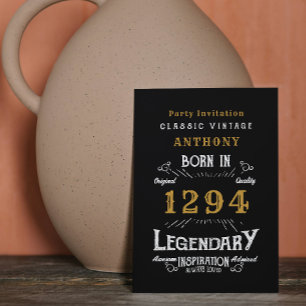 Black & Gold Birthday Invitation