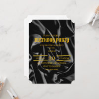 Black & Gold Birthday Invitation, 30th Birthday Ev