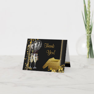 Black Gold Birthday Party Thank You