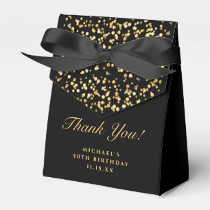 Black & Gold Birthday Party Thank You Favour Box