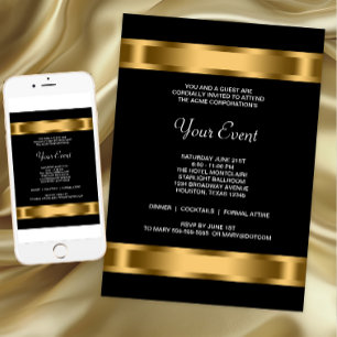 Black Gold Black Corporate Party Event Invitation
