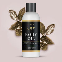 Black & Gold Body Oil 4 OZ Cosmetic Bottle Label