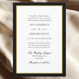Black Gold Border - Bride Wedding Invitation