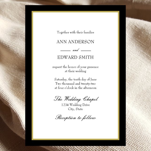 Black Gold Border - Families Wedding Invitation (Creator Uploaded)
