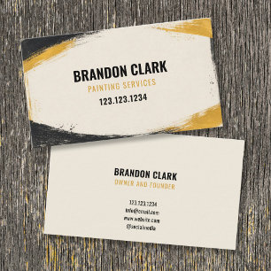 Black Gold Border Rustic Painter Design Business Card