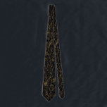 Black Gold Botanical  Tie<br><div class="desc">Command attention with quiet, lavish elegance in this stunning black necktie wrapped in golden vines and roses. Graceful swirling golden tendrils, blooming roses, tiny buds and delicate foliage cascade across a deep matte-black background in shimmering metallic-gold detail, creating a high-end, vintage-inspired pattern that radiates timeless grandeur and understated luxury. This...</div>