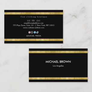 Black Gold Boutique Business Card Minimal Elegant